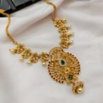 Micro Gold Swan Floral Short Neck Set - Image 3