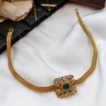 Cubic Pendant with Mesh Chain Short Neck Set - Image 3
