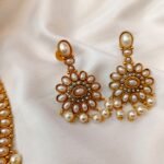 Floral Pearl Short Neck Set Matte Finish - Image 3