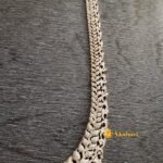 AD Floral Thilak Ruby With Pearl Drop Long Haram - Image 3
