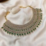 AD Zircon Thilak Green Stone Choker Set - Image 3