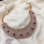 Rain Drop Rose Gold Close Neck Set - Image 2