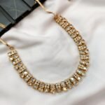 Geometric Kundan White short Neck Set - Image 2