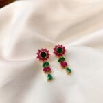 Floral Ruby and Green Short Neck Set - Image 3