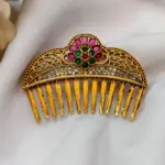 Floral Kundan Hair Pin - Image 2