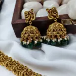 Antique Glorious Lakshmi Peacock Long Neck Set - Image 2