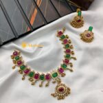 Cubic Ruby & Green Heritage Short Neck Set