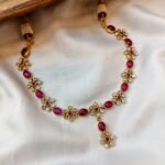 Antique Floral Ruby Short Neck Set - Image 2
