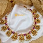Fancy White and Ruby Short Neck Set - Image 2