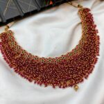 Dark Pink Crystal Clusters Close Neck Set - Image 2