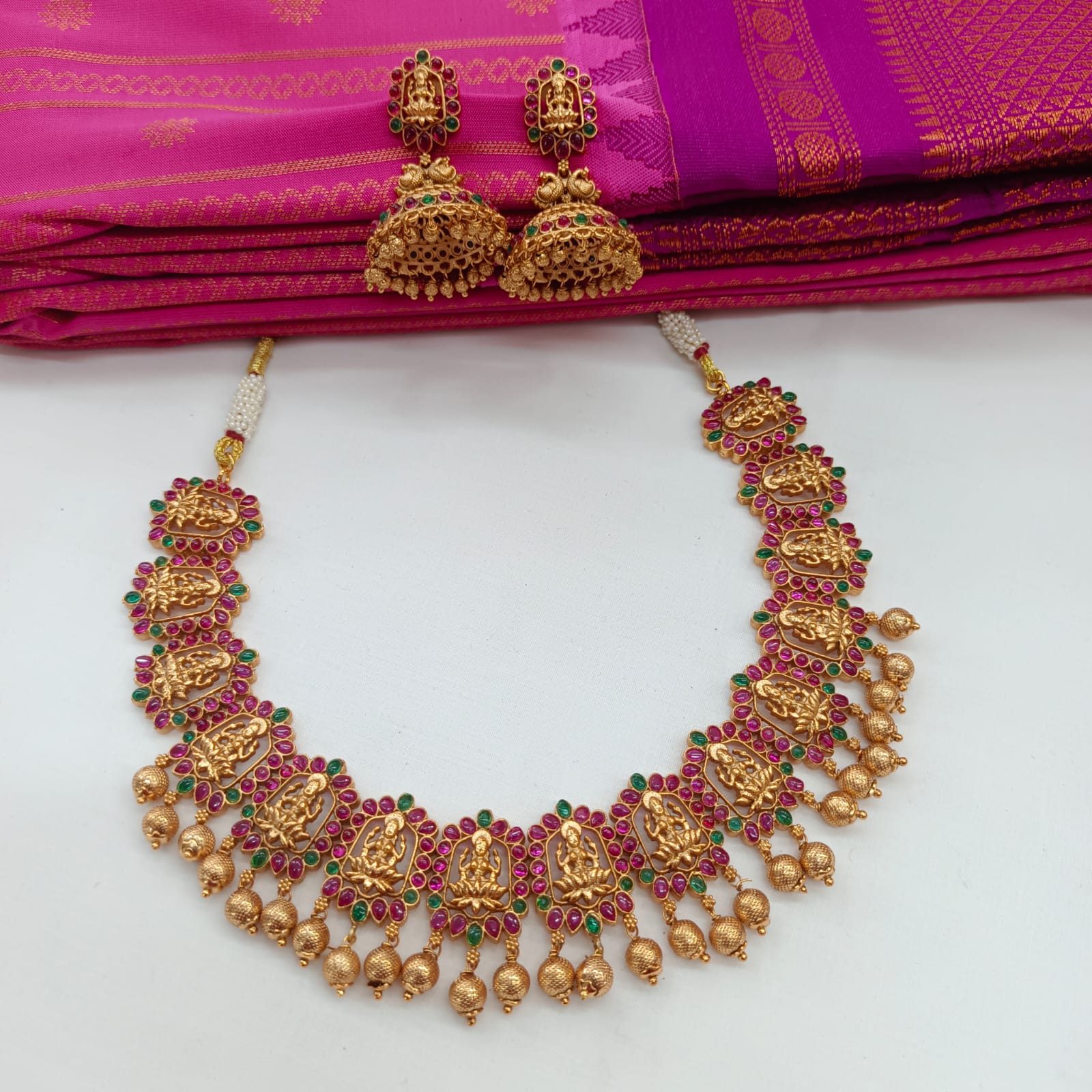 102286.1.1 (1) Antique Lakshmi Short Neck Set - Image 1