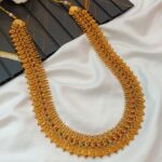 Matte Finish Lakshmi Coin Long Neck Set - Image 3