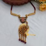 Peacock Meenakari Hasli Short Neck Set - Image 4