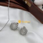 Zircon Round Pendant Set With Silver Chain and Scr - Image 2