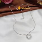 Zircon Round Pendant Set With Silver Chain and Scr - Image 3