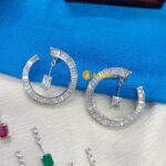 Zircon Interchangable Floral Earrings Screw Back - Image 2