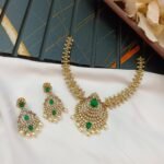 Victorian AD Thilak Peacock Hasli Short Neck Set - Image 3
