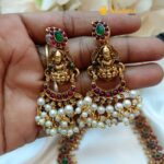 Lakshmi Chandbali with Mango Short Neck Set - Image 2