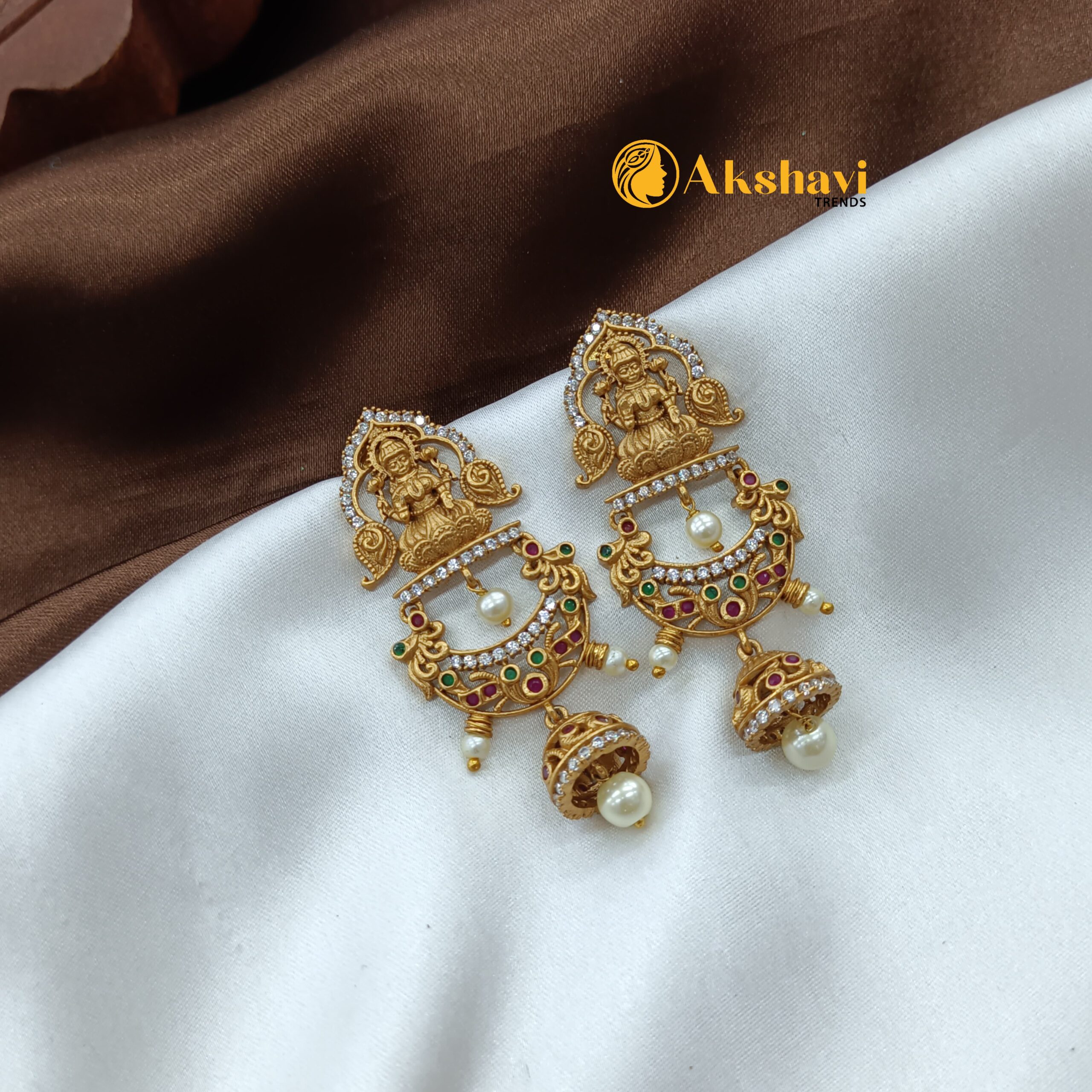 102597.1 (3) Lakshmi Chandbali Earrings - Image 1