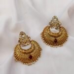 Floral Chandbali Earrings - Image 3