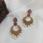 Floral Chandbali Earrings - Image 2