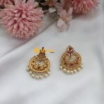 Floral Chandbali Earrings - Image 2