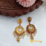 Floral Chandbali Earrings - Image 2