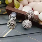AD Traditional Silver Jhumka - Image 2
