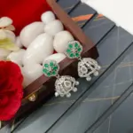 AD Traditional Silver Jhumka - Image 3