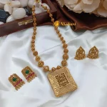 2in1 Cubic Pendant with Amla Ball Chain Short Nec - Image 4