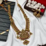 Lakshmiwith Peacock Coin Long Neck Set