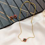 Short Chain with Floral Kundan Jadau Pendant Set