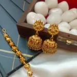 Lakshmi with Amla Balls and Beads Short Neck Set - Image 3