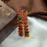 Matt Gold Bangles R&G Thilagam Stones