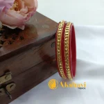 Rajasthani Bangles Red With Gold