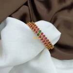 Kundan Ruby Green Bangles
