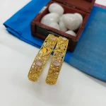 Gold Plated Leaf Design & Oval Shape Bangles