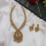 Lakshmi with Floral and Peacock Short Neck Set