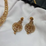 Lakshmi with Floral and Peacock Short Neck Set - Image 2