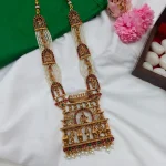Krishna Temple Design Pearl Layer Mala Short Neck - Image 5