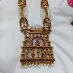 Krishna Temple Design Pearl Layer Mala Short Neck - Image 4