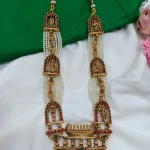 Krishna Temple Design Pearl Layer Mala Short Neck - Image 3