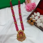 Lakshmi Madaam with Beads 5 Layer Long Neck Set - Image 2