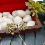 Floral Aqua Green Earrings - Image 3