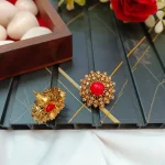 Coral Floral Earrings - Image 3