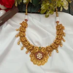 Lakshmi Coin with Peacock Short Neck Set - Image 2