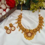 Lakshmi Coin with Peacock Short Neck Set