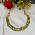 2 Layer Peacock Green Short Neck Set - Image 3