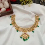 Peacock Multi Mango Green Beads Short Neck Set - Image 3