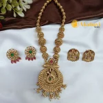 2in1 Floral Chakra and Peacock Amla Mala Short Nec - Image 3